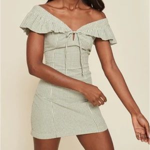 LPA Verona Dress Green Gingham Cottagecore Picnic